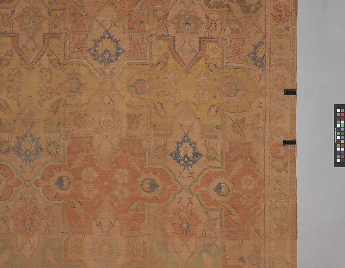 Polonaise Carpet, Cotton (warp and weft), silk (weft and pile), metal wrapped thread; asymmetrically knotted pile, brocaded
