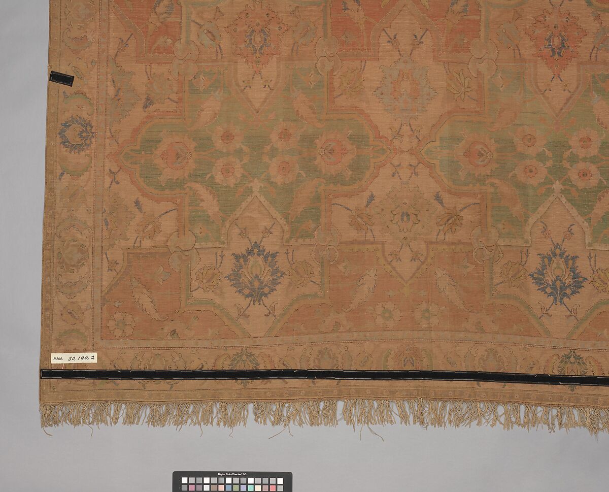 Polonaise Carpet, Cotton (warp and weft), silk (weft and pile), metal wrapped thread; asymmetrically knotted pile, brocaded