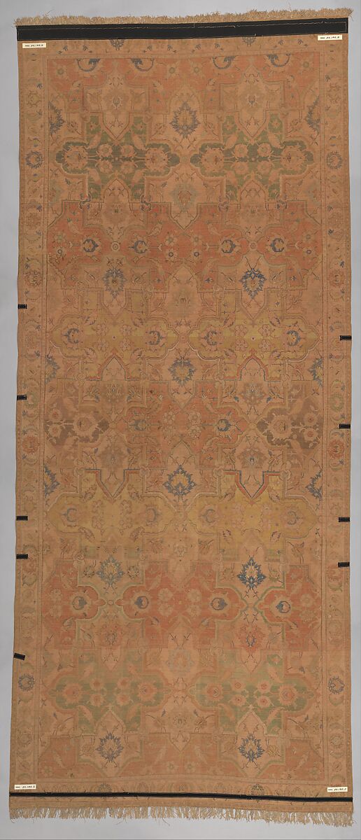 Polonaise Carpet, Cotton (warp and weft), silk (weft and pile), metal wrapped thread; asymmetrically knotted pile, brocaded