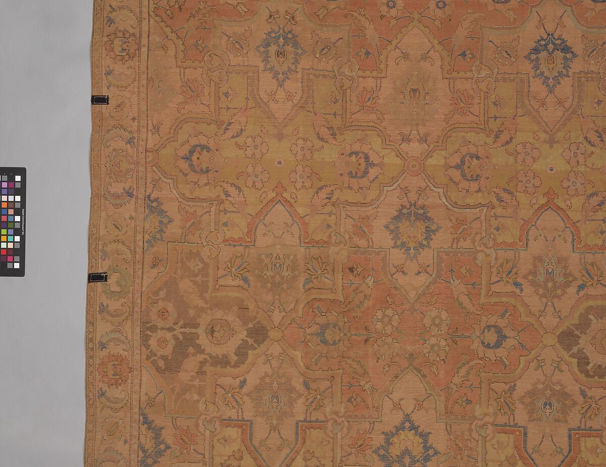 Polonaise Carpet, Cotton (warp and weft), silk (weft and pile), metal wrapped thread; asymmetrically knotted pile, brocaded