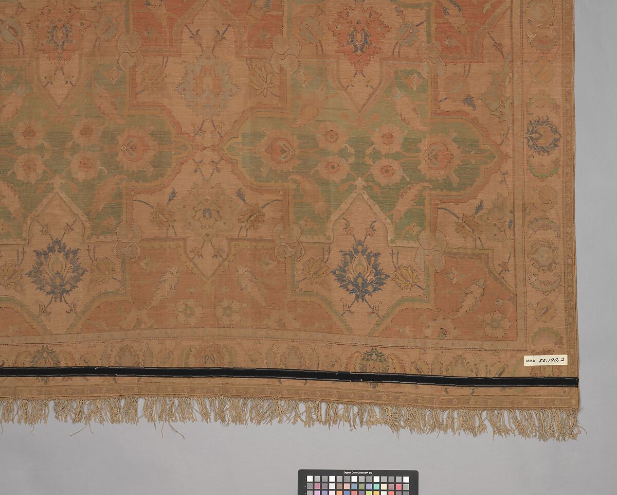 Polonaise Carpet, Cotton (warp and weft), silk (weft and pile), metal wrapped thread; asymmetrically knotted pile, brocaded