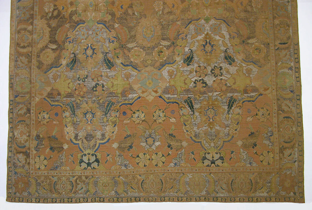 'Polonaise' Carpet, Cotton (warp and weft), silk (weft and pile), metal wrapped thread; asymmetrically knotted pile, brocaded