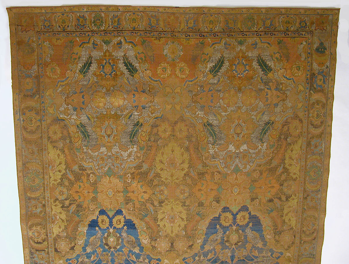 'Polonaise' Carpet, Cotton (warp and weft), silk (weft and pile), metal wrapped thread; asymmetrically knotted pile, brocaded