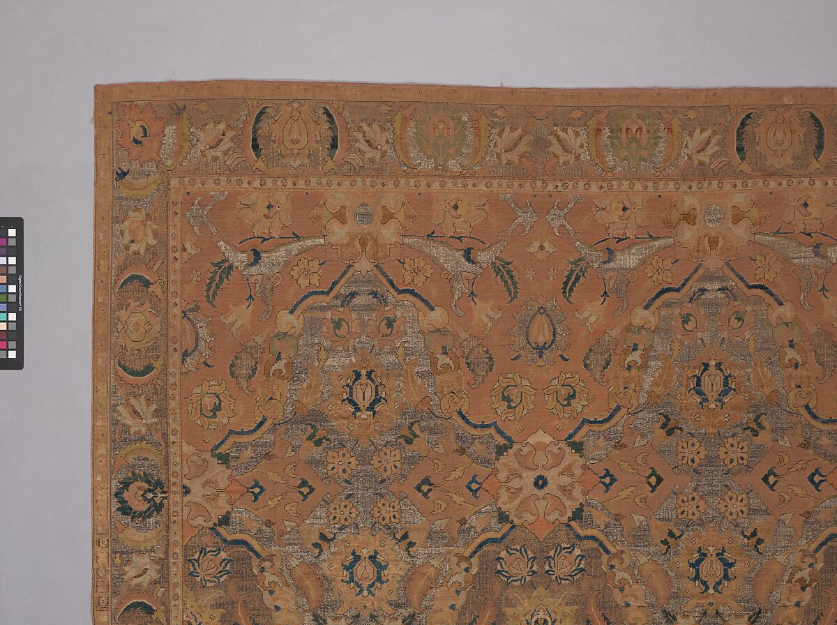 'Polonaise' Carpet, Cotton (warp and weft), silk (weft and pile), metal wrapped thread; asymmetrically knotted pile, brocaded