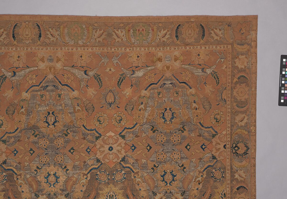 'Polonaise' Carpet, Cotton (warp and weft), silk (weft and pile), metal wrapped thread; asymmetrically knotted pile, brocaded