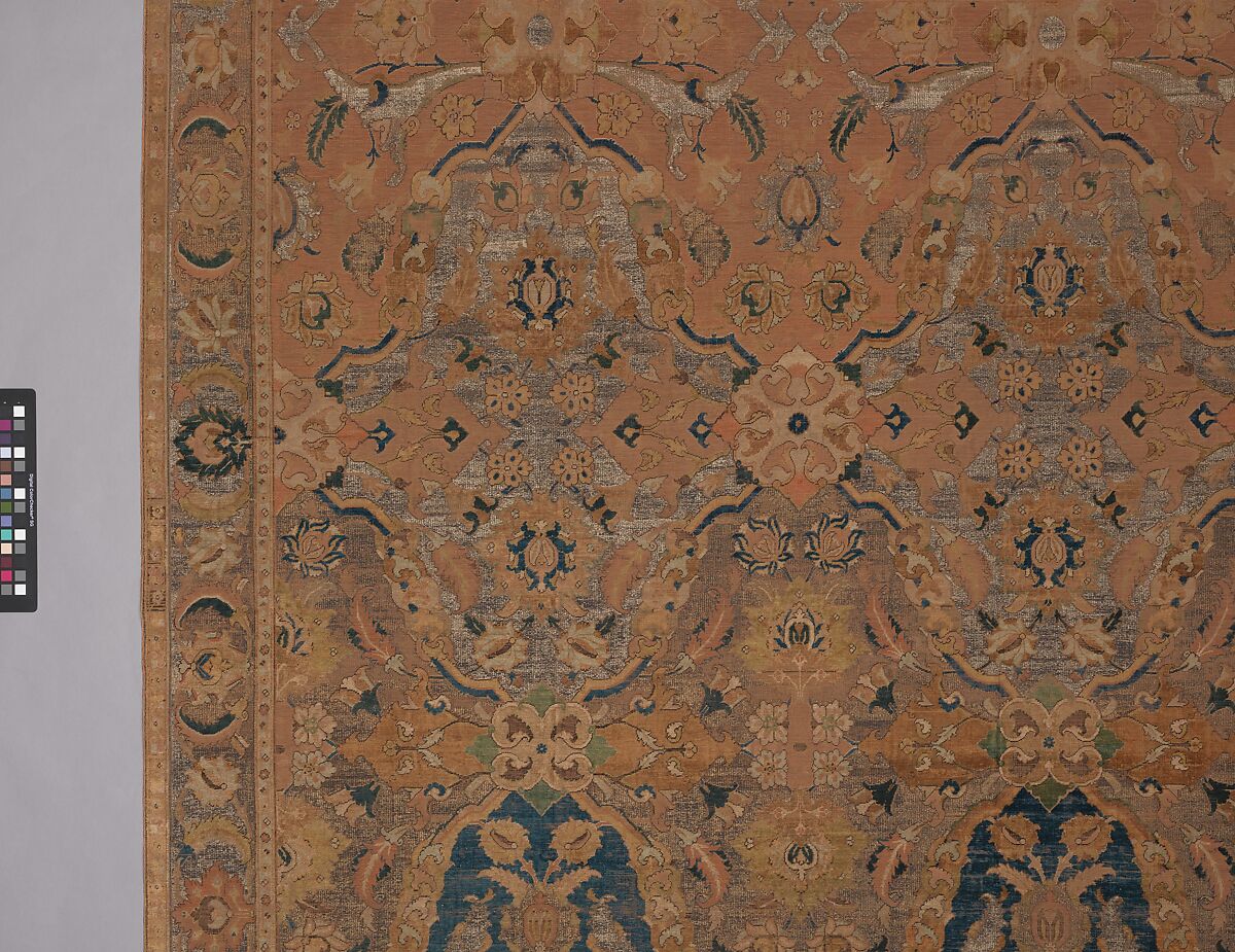 'Polonaise' Carpet, Cotton (warp and weft), silk (weft and pile), metal wrapped thread; asymmetrically knotted pile, brocaded