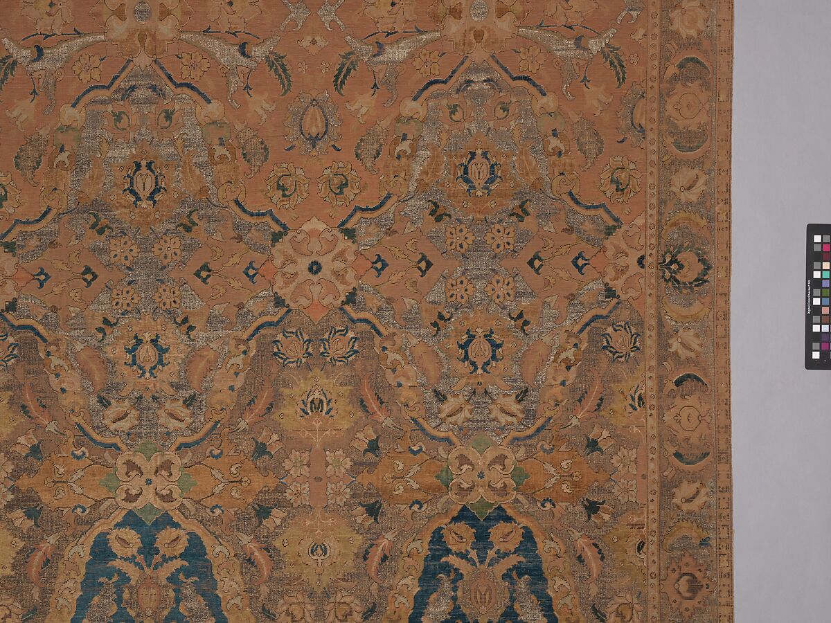 'Polonaise' Carpet, Cotton (warp and weft), silk (weft and pile), metal wrapped thread; asymmetrically knotted pile, brocaded