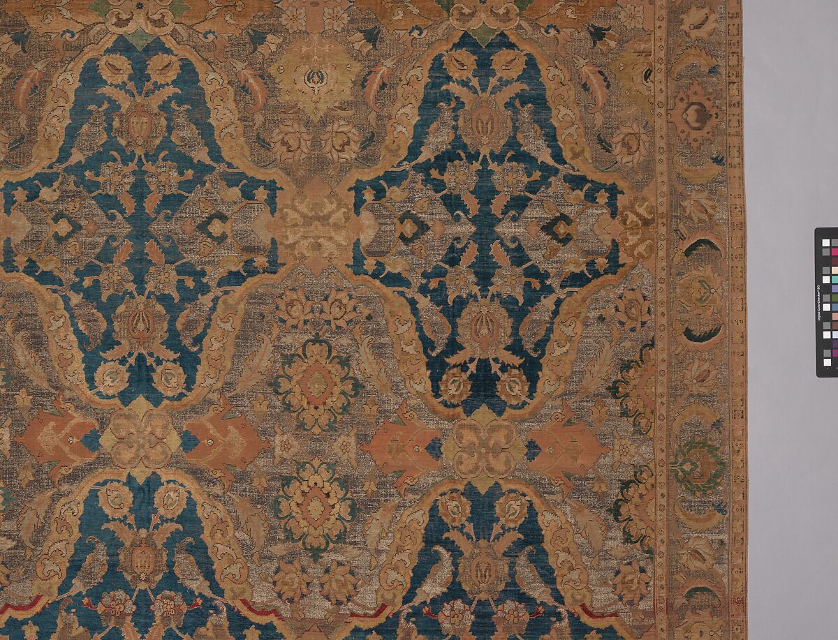 'Polonaise' Carpet, Cotton (warp and weft), silk (weft and pile), metal wrapped thread; asymmetrically knotted pile, brocaded
