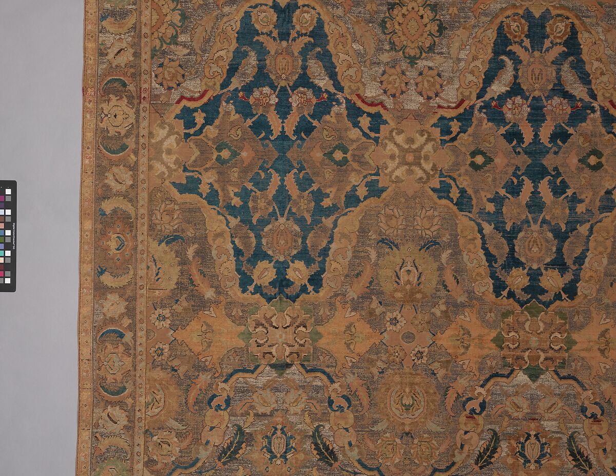 'Polonaise' Carpet, Cotton (warp and weft), silk (weft and pile), metal wrapped thread; asymmetrically knotted pile, brocaded