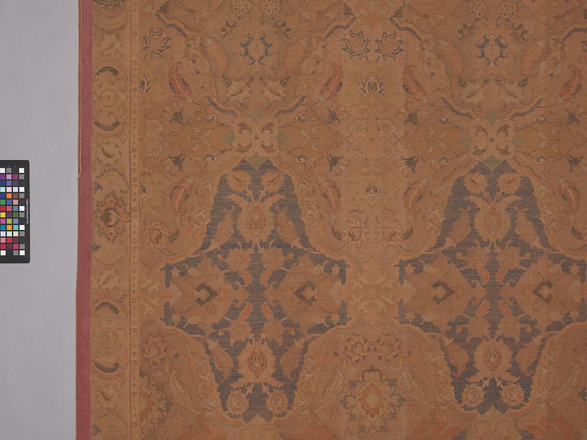 'Polonaise' Carpet, Cotton (warp and weft), silk (weft and pile), metal wrapped thread; asymmetrically knotted pile, brocaded