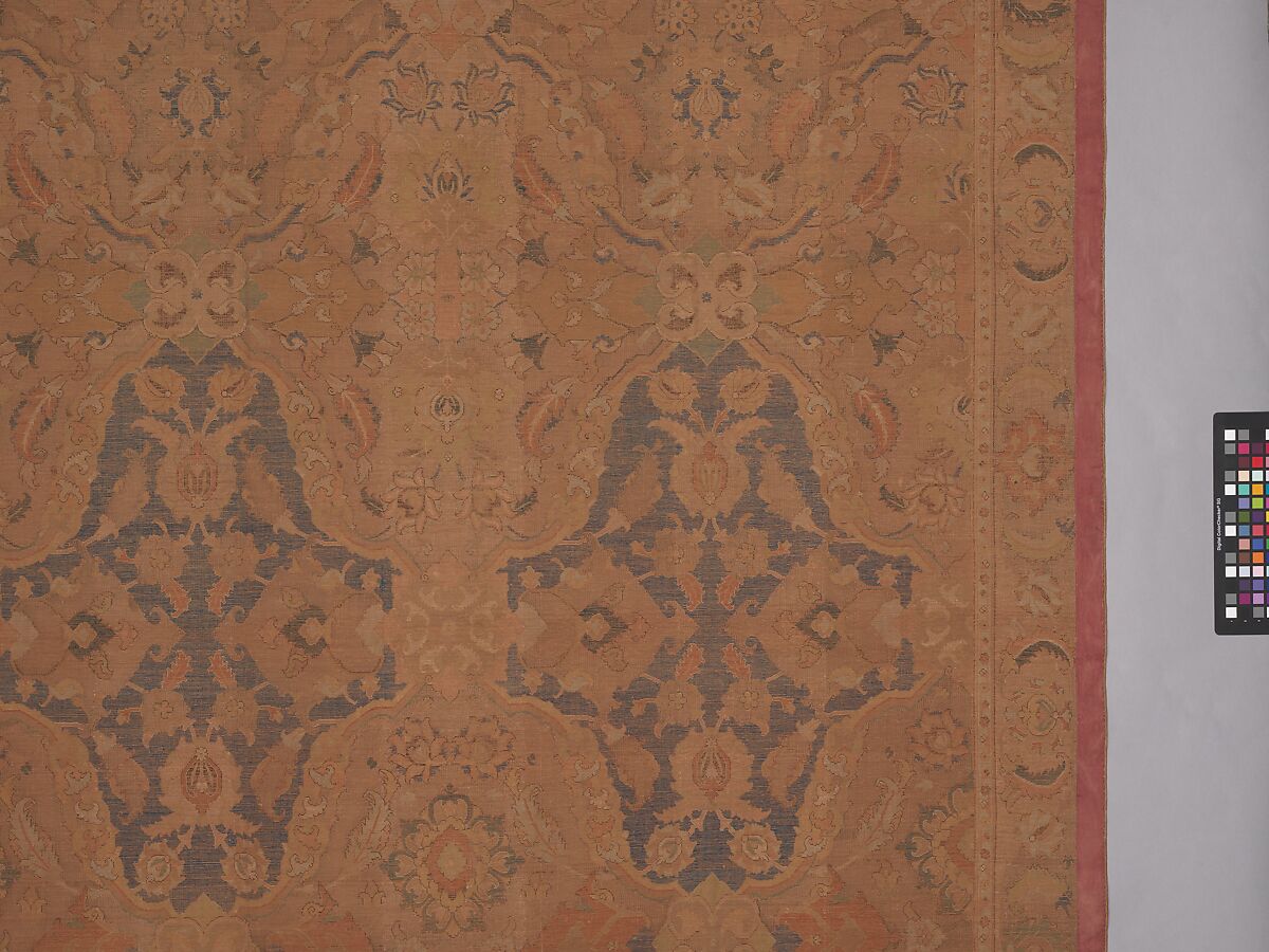 'Polonaise' Carpet, Cotton (warp and weft), silk (weft and pile), metal wrapped thread; asymmetrically knotted pile, brocaded