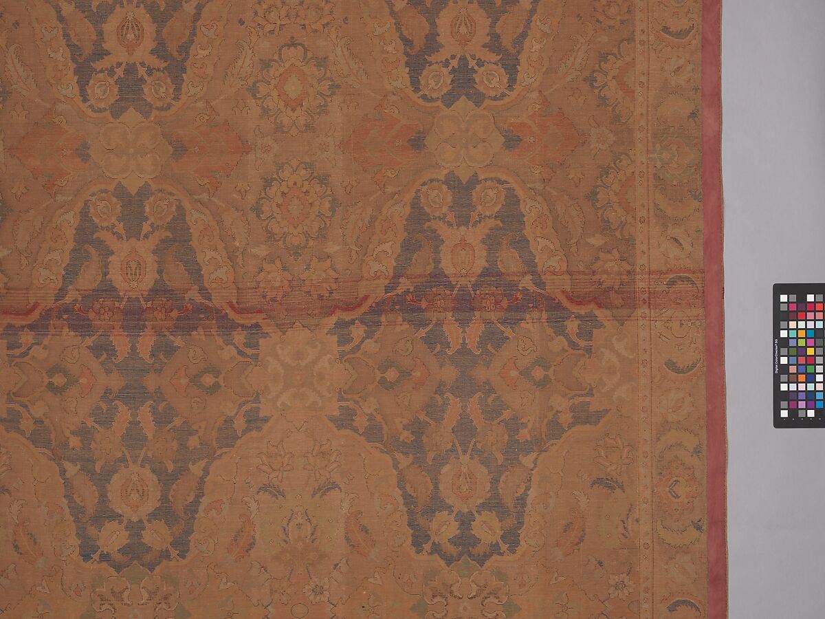 'Polonaise' Carpet, Cotton (warp and weft), silk (weft and pile), metal wrapped thread; asymmetrically knotted pile, brocaded