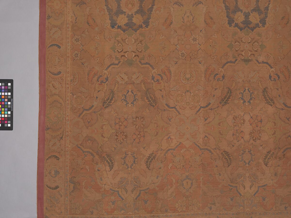 'Polonaise' Carpet, Cotton (warp and weft), silk (weft and pile), metal wrapped thread; asymmetrically knotted pile, brocaded