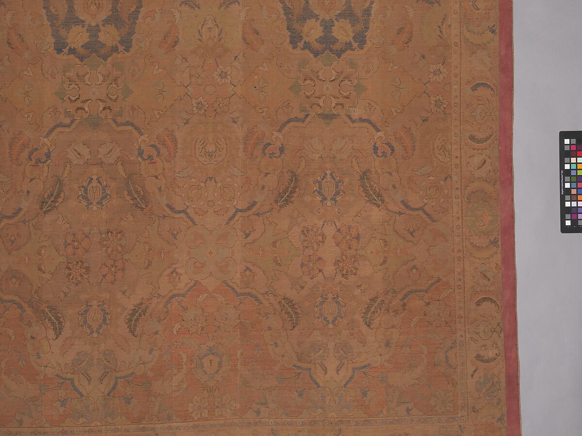 'Polonaise' Carpet, Cotton (warp and weft), silk (weft and pile), metal wrapped thread; asymmetrically knotted pile, brocaded