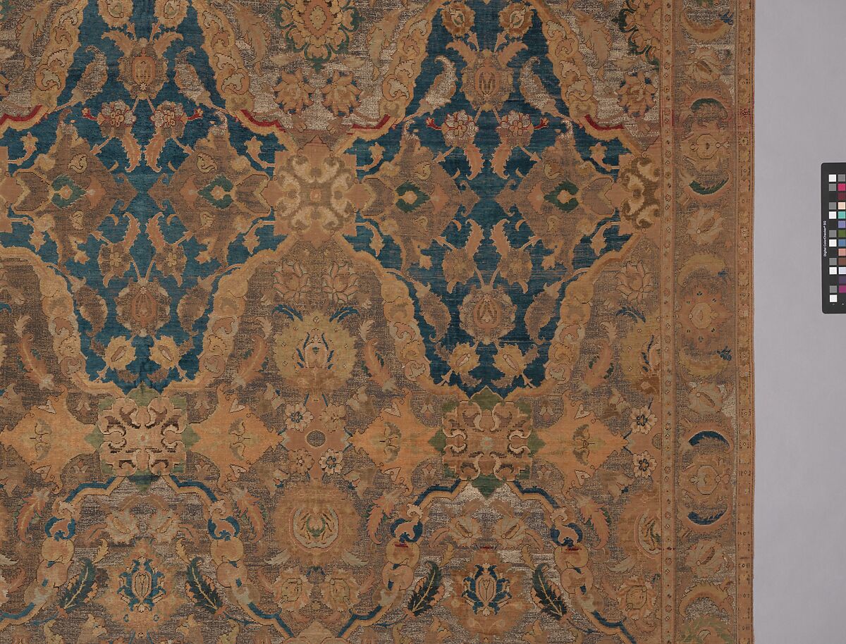'Polonaise' Carpet, Cotton (warp and weft), silk (weft and pile), metal wrapped thread; asymmetrically knotted pile, brocaded