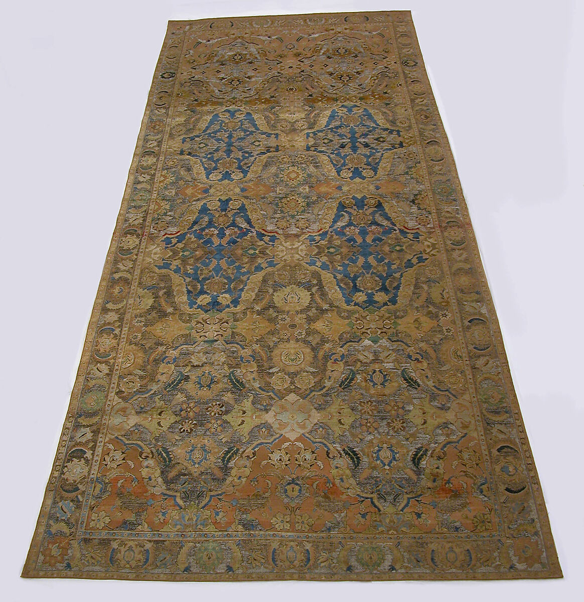 'Polonaise' Carpet, Cotton (warp and weft), silk (weft and pile), metal wrapped thread; asymmetrically knotted pile, brocaded