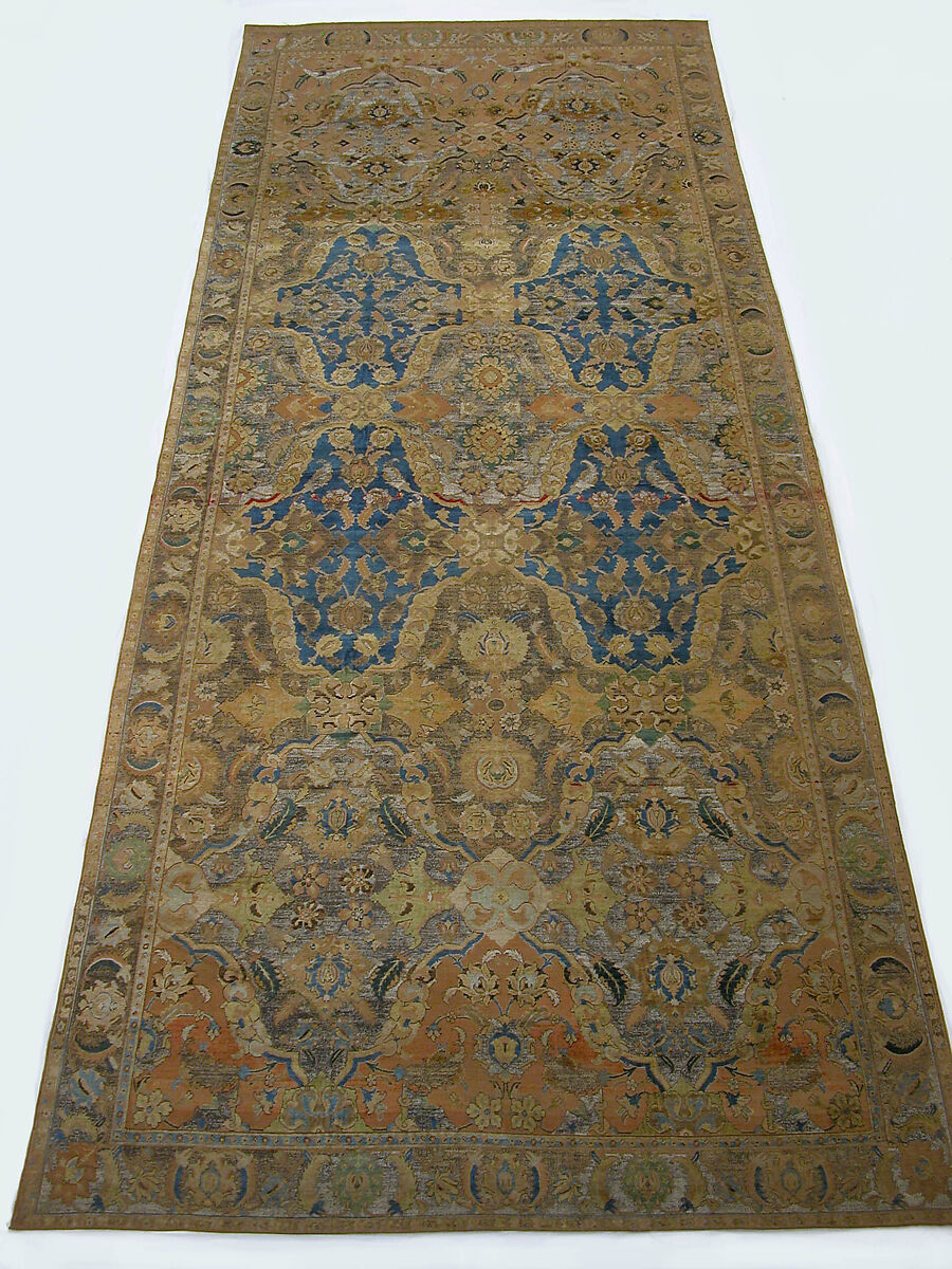 'Polonaise' Carpet, Cotton (warp and weft), silk (weft and pile), metal wrapped thread; asymmetrically knotted pile, brocaded