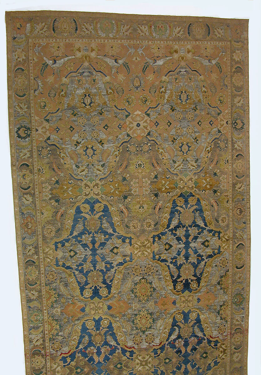 'Polonaise' Carpet, Cotton (warp and weft), silk (weft and pile), metal wrapped thread; asymmetrically knotted pile, brocaded