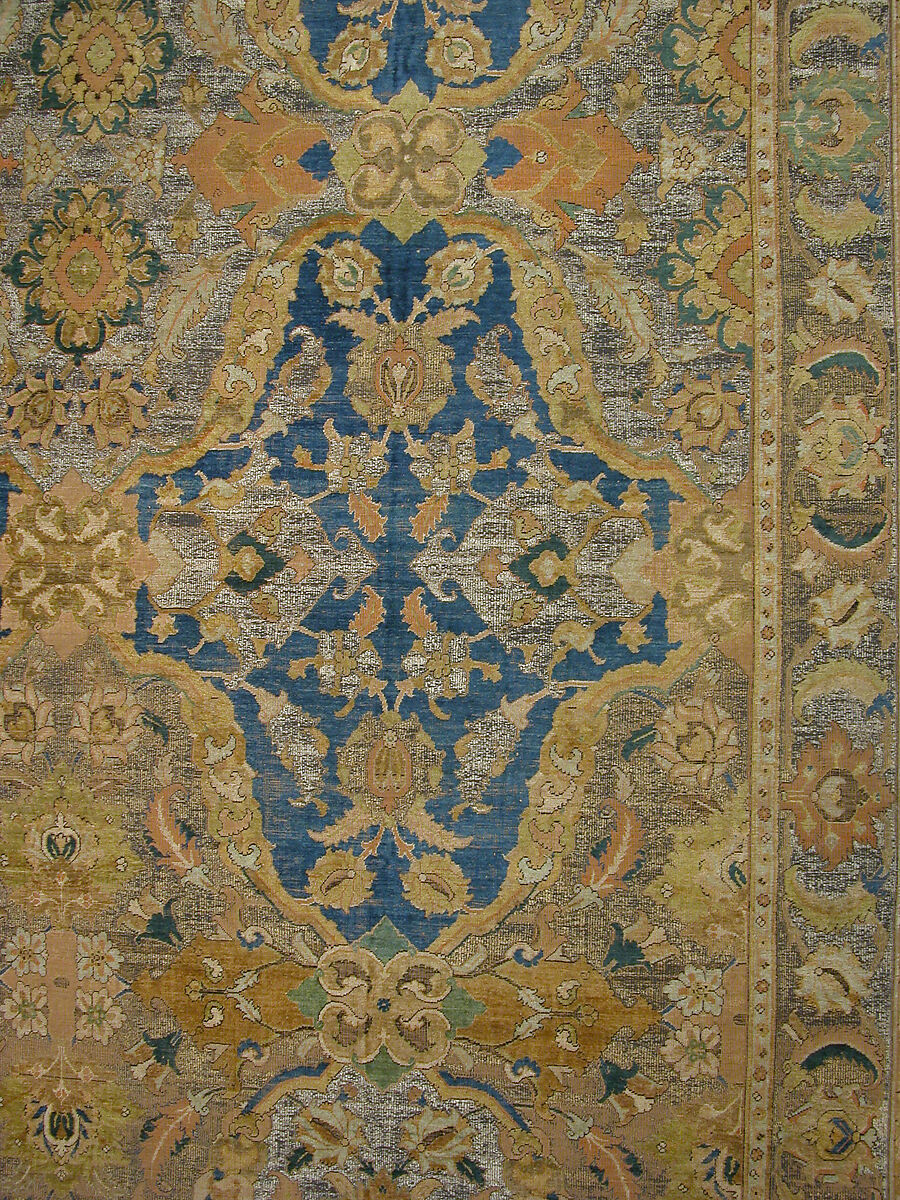 'Polonaise' Carpet, Cotton (warp and weft), silk (weft and pile), metal wrapped thread; asymmetrically knotted pile, brocaded