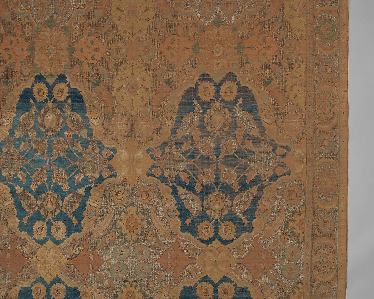 'Polonaise' Carpet, Cotton (warp and weft), silk (weft and pile), metal wrapped thread; asymmetrically knotted pile, brocaded