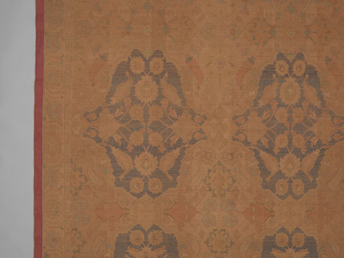 'Polonaise' Carpet, Cotton (warp and weft), silk (weft and pile), metal wrapped thread; asymmetrically knotted pile, brocaded
