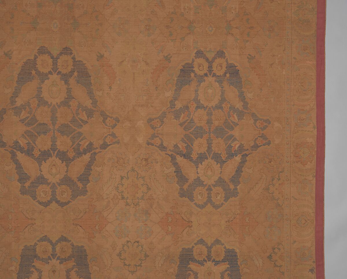 'Polonaise' Carpet, Cotton (warp and weft), silk (weft and pile), metal wrapped thread; asymmetrically knotted pile, brocaded