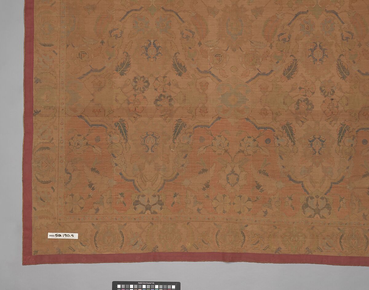 'Polonaise' Carpet, Cotton (warp and weft), silk (weft and pile), metal wrapped thread; asymmetrically knotted pile, brocaded