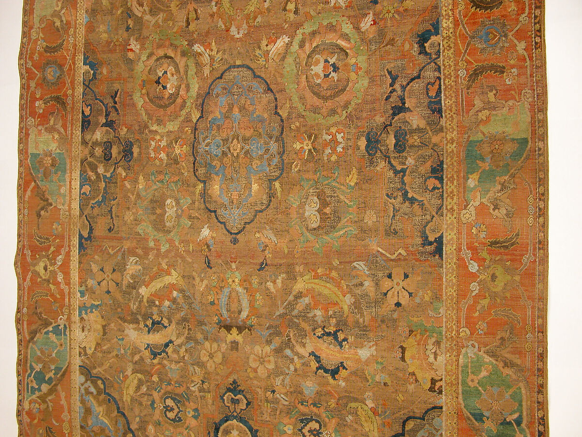 The "Doria" Carpet, Silk (warp, weft, and pile), metal wrapped thread; asymmetrically knotted pile, brocaded
