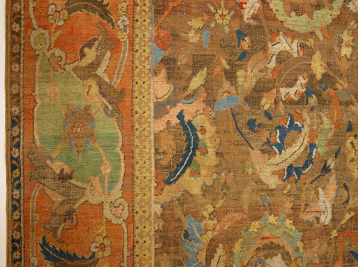 The "Doria" Carpet, Silk (warp, weft, and pile), metal wrapped thread; asymmetrically knotted pile, brocaded