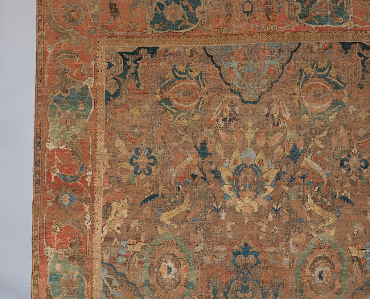 The "Doria" Carpet, Silk (warp, weft, and pile), metal wrapped thread; asymmetrically knotted pile, brocaded