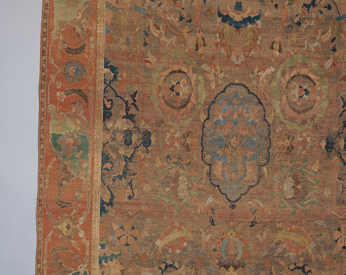 The "Doria" Carpet, Silk (warp, weft, and pile), metal wrapped thread; asymmetrically knotted pile, brocaded