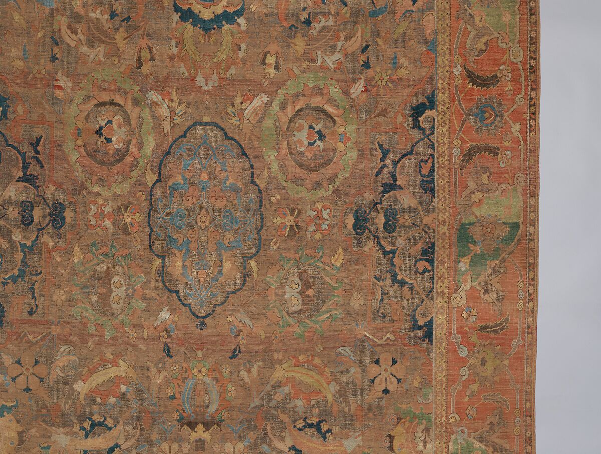The "Doria" Carpet, Silk (warp, weft, and pile), metal wrapped thread; asymmetrically knotted pile, brocaded
