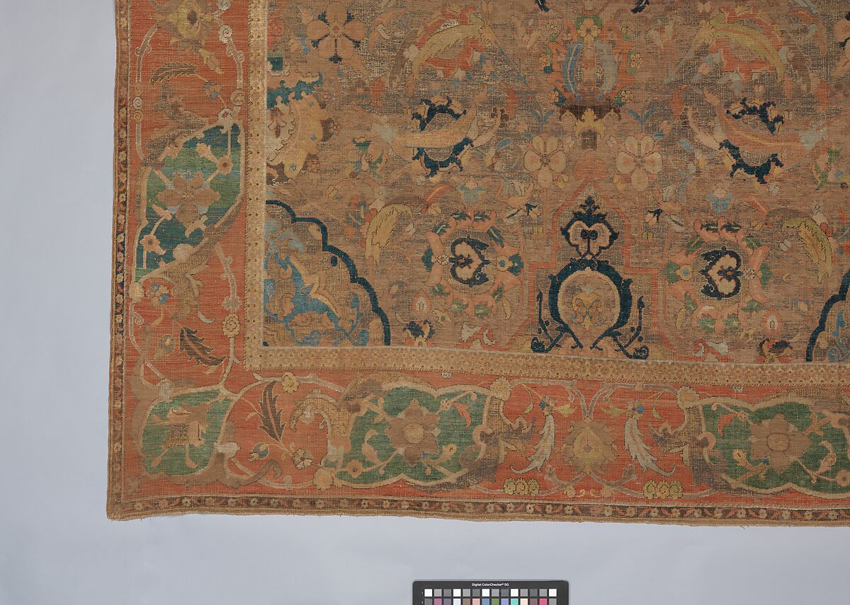 The "Doria" Carpet, Silk (warp, weft, and pile), metal wrapped thread; asymmetrically knotted pile, brocaded