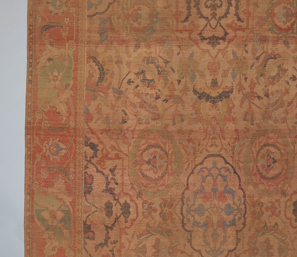 The "Doria" Carpet, Silk (warp, weft, and pile), metal wrapped thread; asymmetrically knotted pile, brocaded
