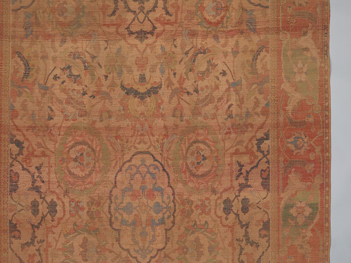 The "Doria" Carpet, Silk (warp, weft, and pile), metal wrapped thread; asymmetrically knotted pile, brocaded