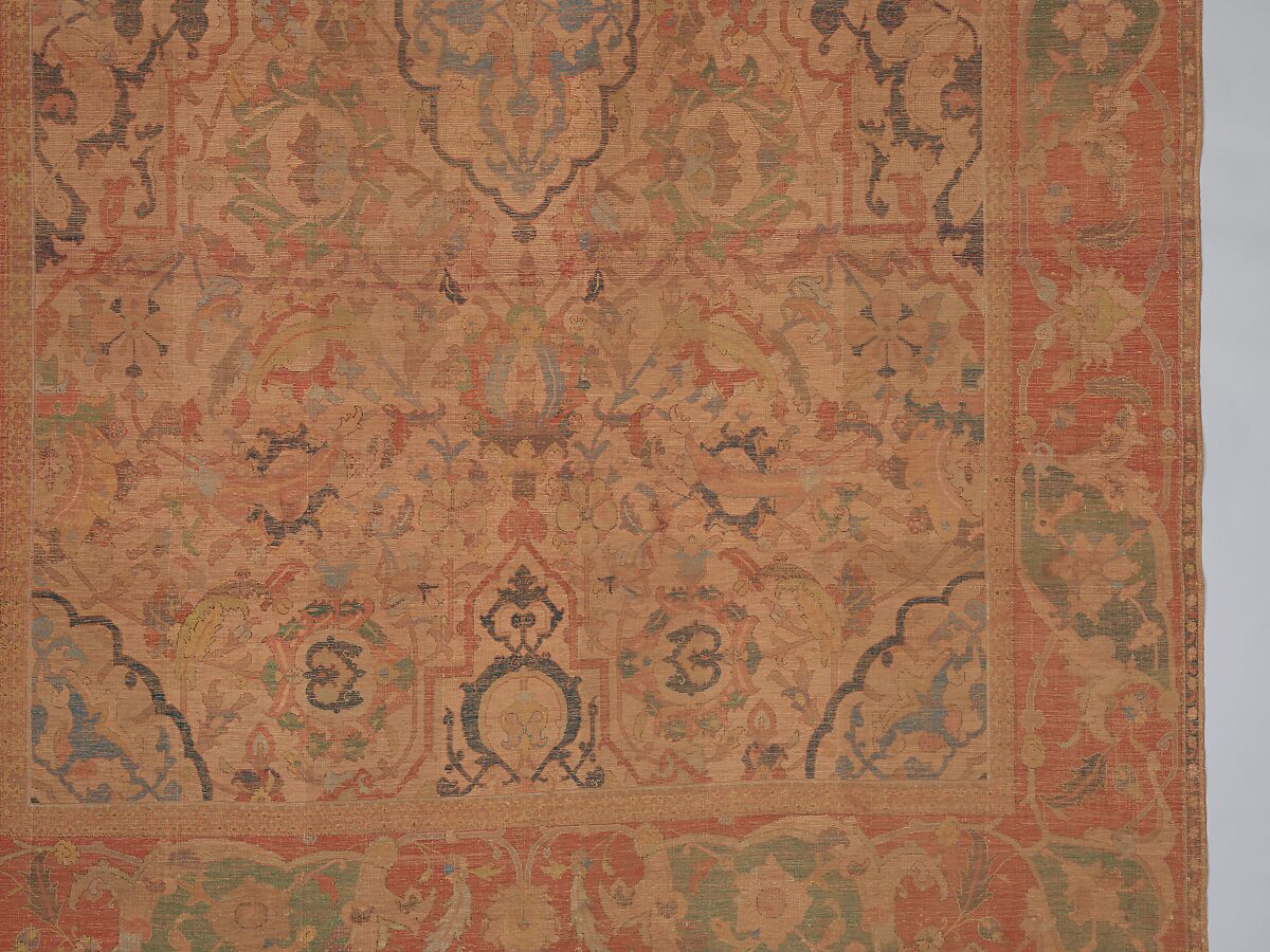 The "Doria" Carpet, Silk (warp, weft, and pile), metal wrapped thread; asymmetrically knotted pile, brocaded