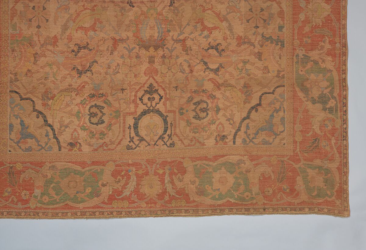 The "Doria" Carpet, Silk (warp, weft, and pile), metal wrapped thread; asymmetrically knotted pile, brocaded