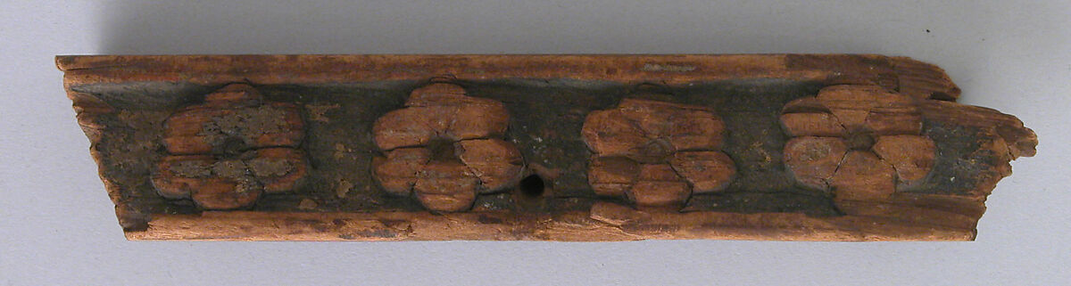 Fragment of Border, Wood; carved and painted 