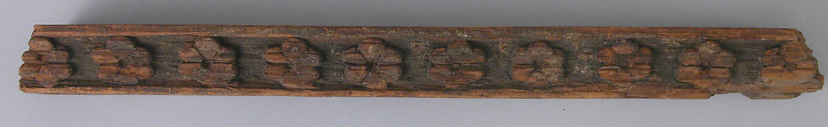 Fragment of Border, Wood; carved and painted 