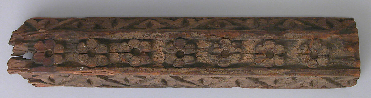 Fragment of Border, Wood; carved and painted 