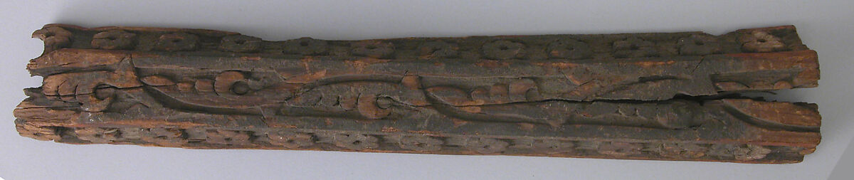 Fragment of Border, Wood; carved and painted 