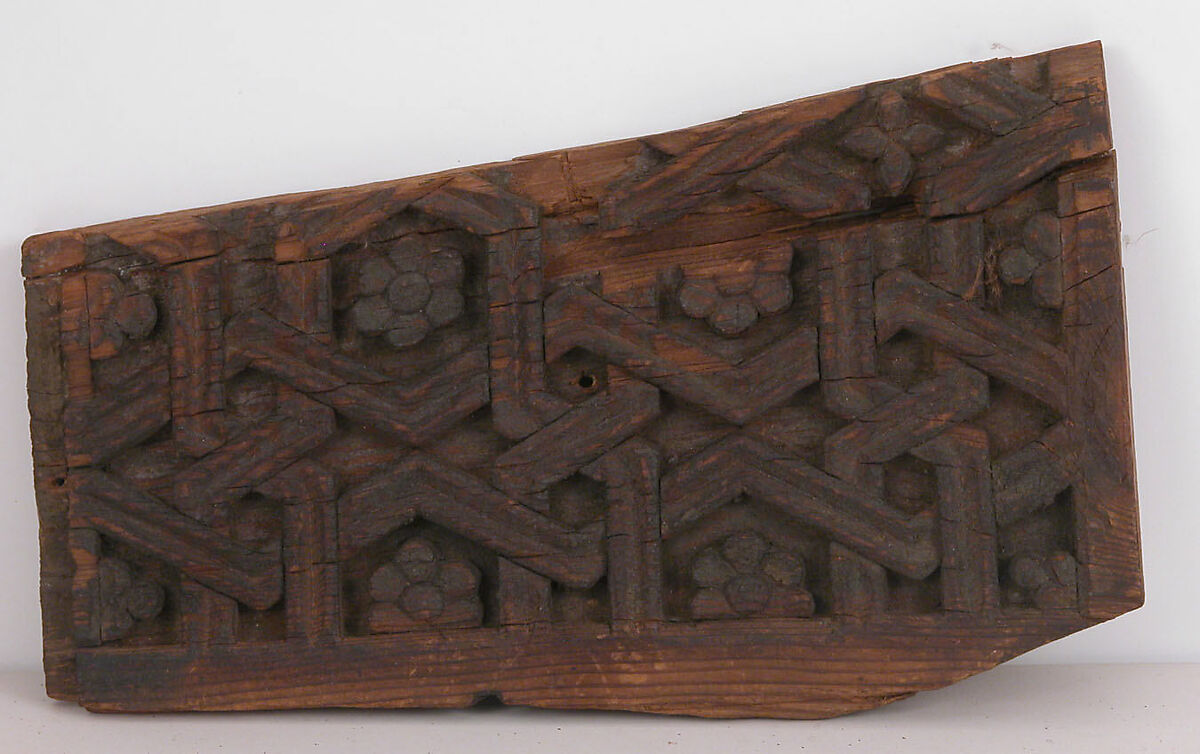 Panel, Wood; carved and painted 