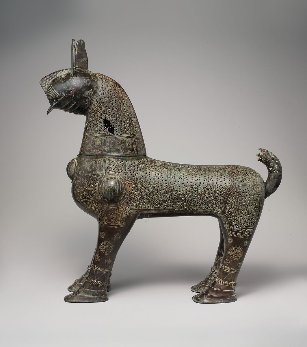 Incense Burner of Amir Saif al-Dunya wa’l-Din ibn Muhammad al-Mawardi, Ja`far ibn Muhammad ibn `Ali, Bronze; cast, engraved, chased, pierced