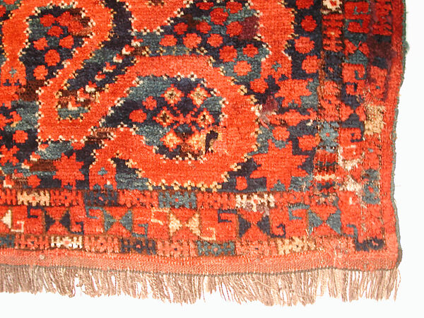 Carpet, Wool (warp, weft and pile); asymmetrically knotted pile