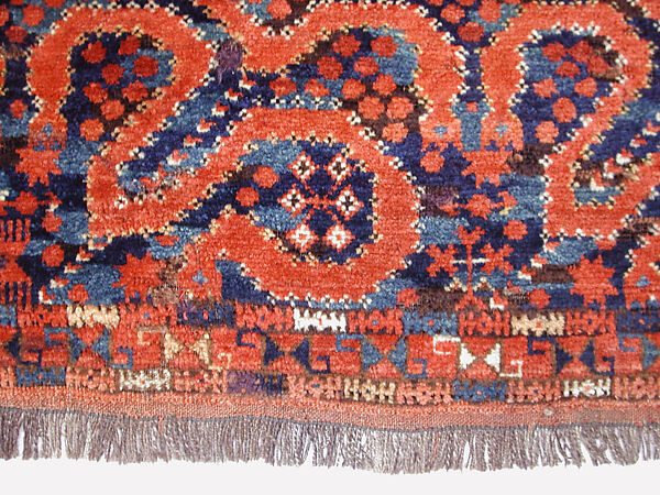 Carpet, Wool (warp, weft and pile); asymmetrically knotted pile