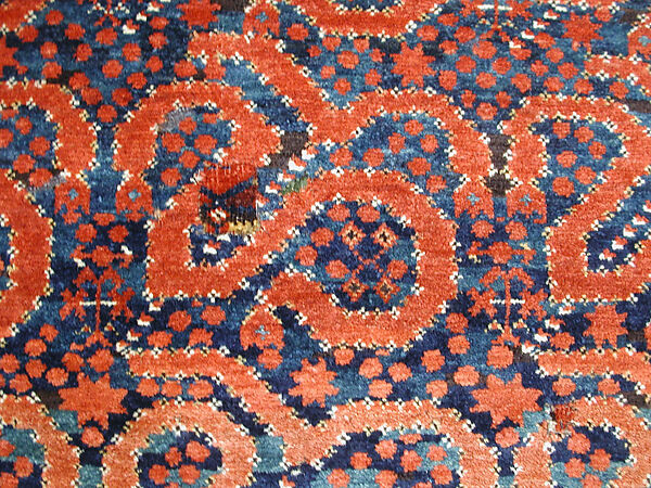 Carpet, Wool (warp, weft and pile); asymmetrically knotted pile