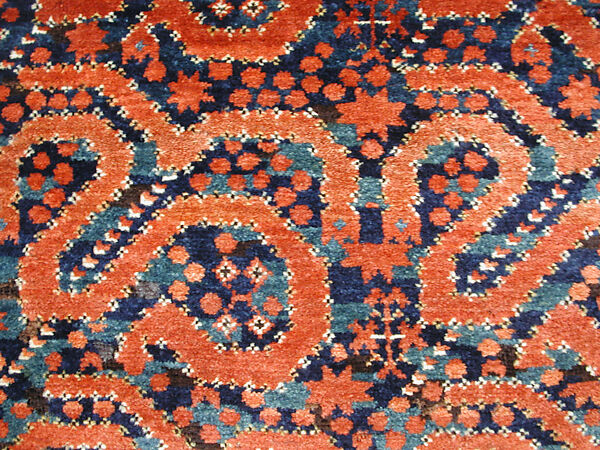 Carpet, Wool (warp, weft and pile); asymmetrically knotted pile