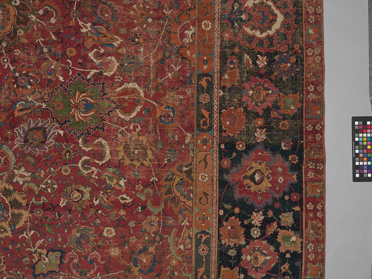 Carpet, Wool (warp, weft and pile); asymmetrically knotted pile