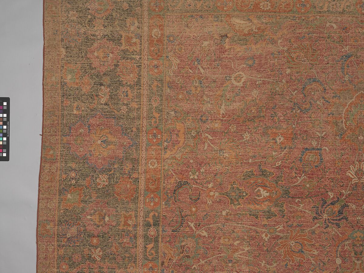 Carpet, Wool (warp, weft and pile); asymmetrically knotted pile
