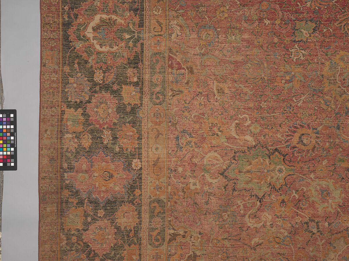 Carpet, Wool (warp, weft and pile); asymmetrically knotted pile
